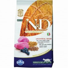 Farmina N & D Low Grain Cat Lamb & Blueberry Adult низкозерновой для взрослых кошек, ягненок и черника 10кг