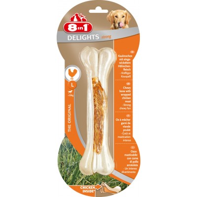 8in1 Delights Bones Strong L 20см кость особо прочная для чистки зубов у собак с вкусом курицы (110842)
