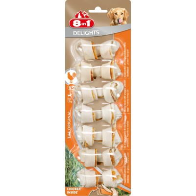 8in1 Delights XS (7,5см) * 7 шт кость для чистки зубов у собак с вкусом мяса