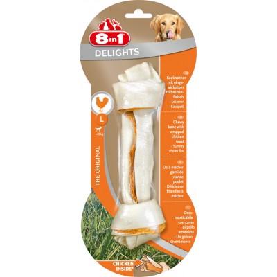 8in1 Delights L (21см) кость для чистки зубов у собак с вкусом мяса