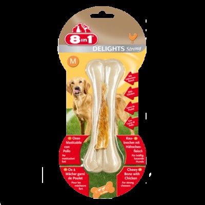 8in1 Delights Bones Strong М (14,5 см) - кость усиленная для чистки зубов у собак