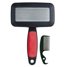 Trixie TX-23464 Щетка-пуходерка мягкая + расческа для собак крупных и гигантских пород