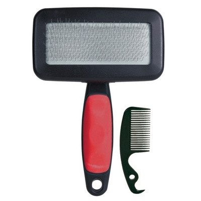 Trixie TX-23464 Щетка-пуходерка мягкая + расческа для собак крупных и гигантских пород