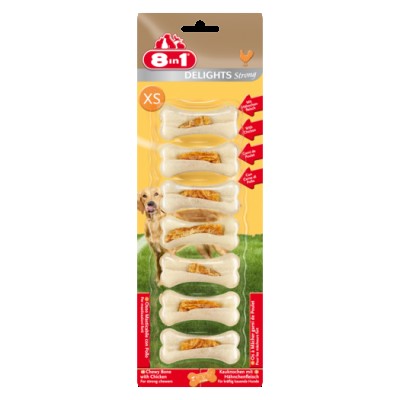 8in1 Delights Bones Strong XS 7см косточки особо прочные для чистки зубов у собак 7шт