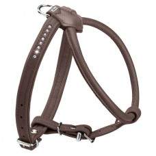 Шлея Hunter кожаная «Round & Soft Luxus Elk Petit» 36 см / 45-51 см / 8-18 мм (коричневая)