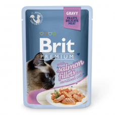 Влажный корм для стерилизованных кошек Вrit Рrеmium Саt Sаlmоn Fillеts Gravy pоuch 85 г (филе лосося в соусе)