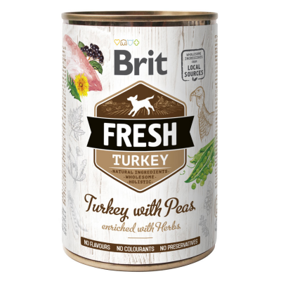 Влажный корм для собак Brit Fresh Turkey with Peas 400 г (индейка)