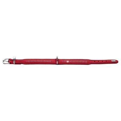 Hunter «Diamond Petit» Ошейник  кожаный 20-24 см / 16 мм (красный)