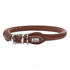 Ошейник Hunter «Round & Soft» кожаный  30-33 см / 6 мм (коричневый)